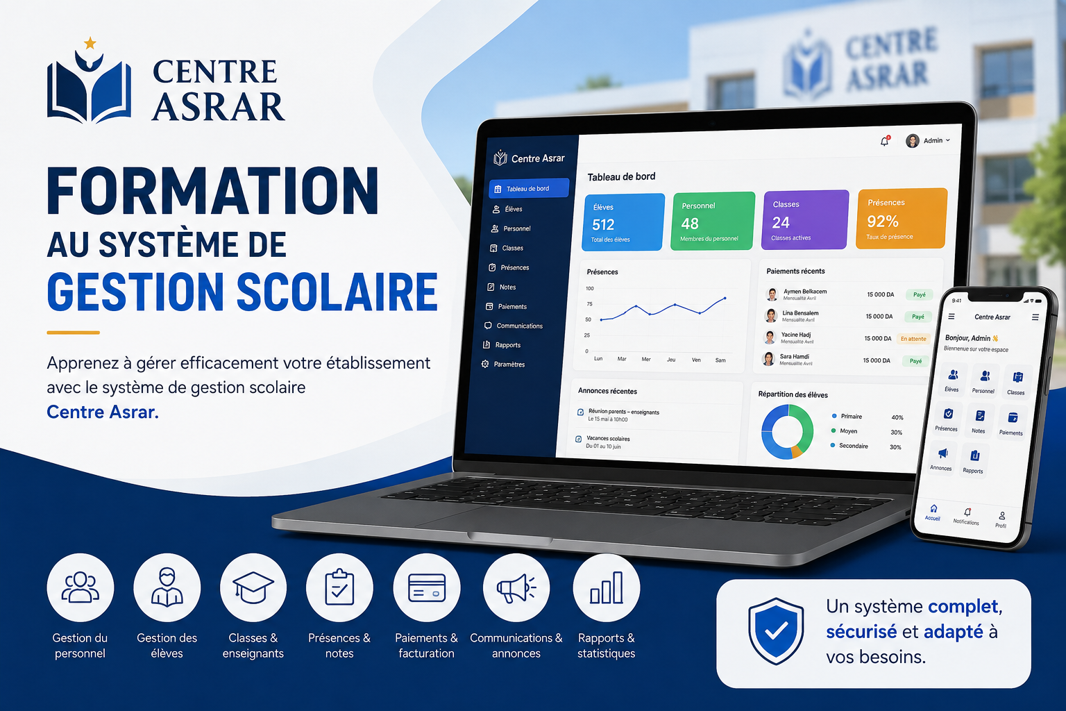 Protégé : Formation à l’utilisation du système de gestion scolaire – Centre Asrar